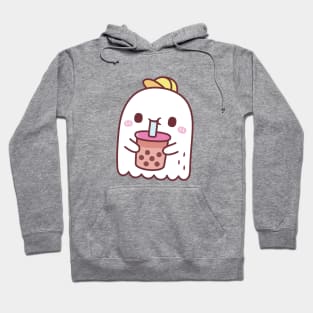 Cute Ghost Drinking Boba Tea Hoodie